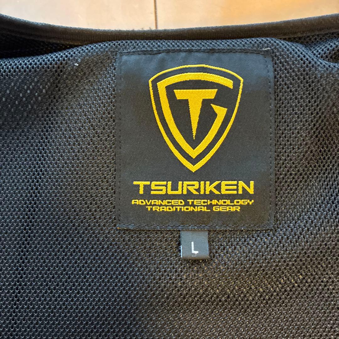 TSURIKEN 釣研　フローティングベスト Ｌサイズ　黒/赤