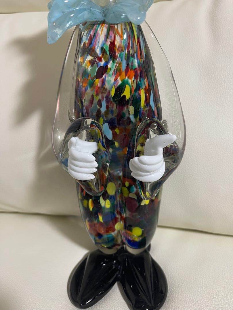 【希少】ムラーノガラス ガラス細工 イタリア製 ピエロ クラウン ヴィンテージ