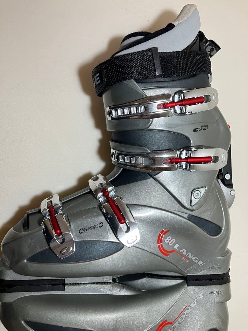 【美品】LANGE RRS80 スキー ブーツ シルバー