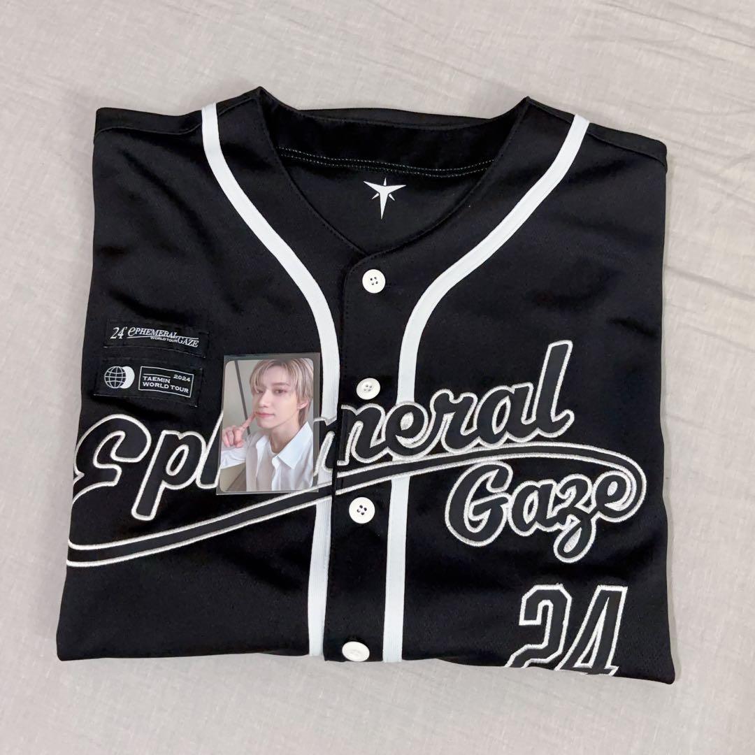 テミンtaemin 韓国限定ベースボールTシャツ 黒ロングトレカ付き