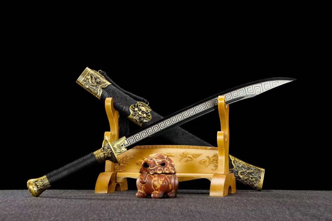 黒竜紋龍虎 美術刀 刀装具 模擬刀 日本刀 模造刀 武具 舞踊刀