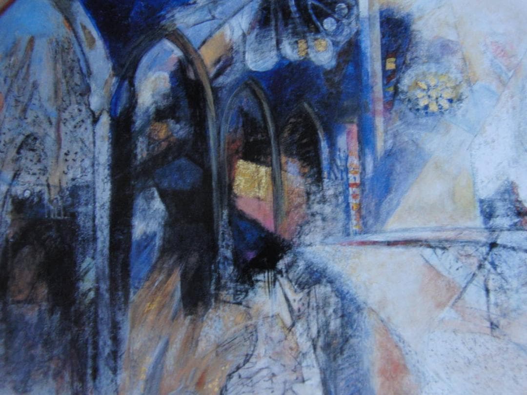 荻原寛子、【聖堂】、希少な額装用画集より、新品額装付、状態良好