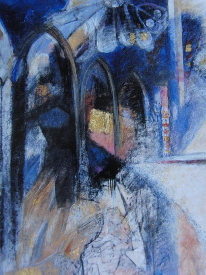 荻原寛子、【聖堂】、希少な額装用画集より、新品額装付、状態良好