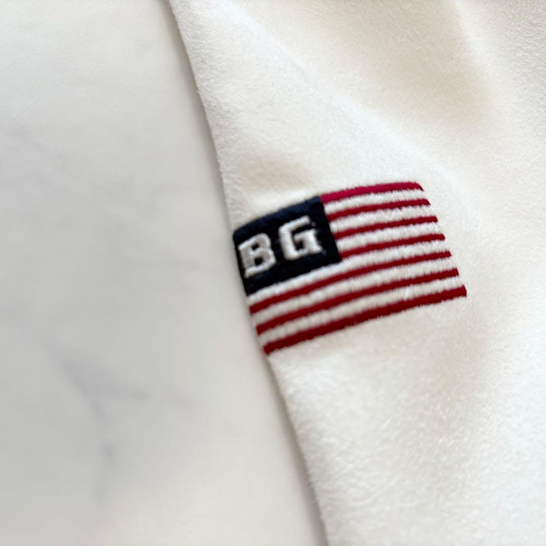 ブリーフィング BRIEFING フード パーカー スエード ロゴ 白 ✨美品