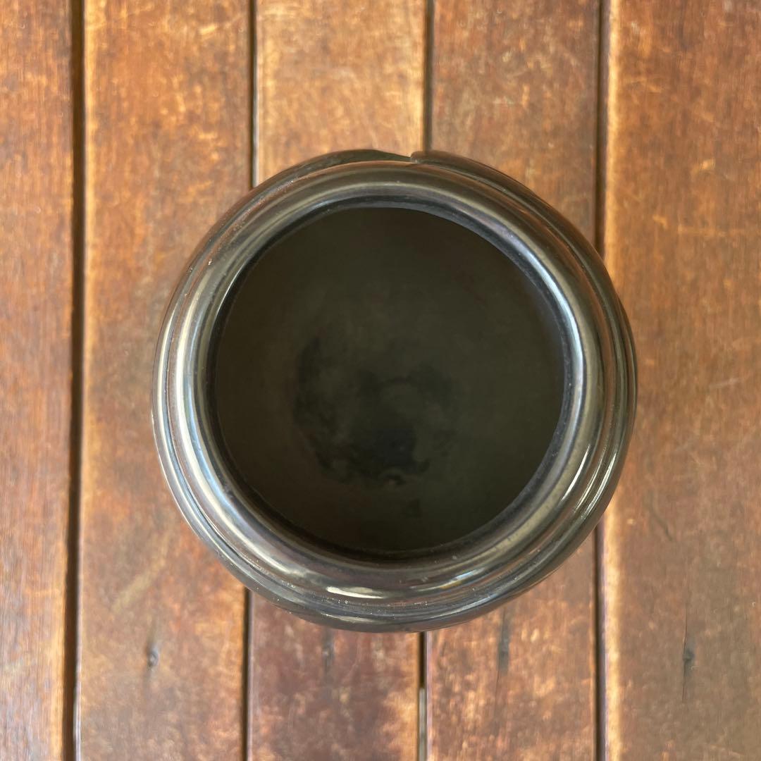 希少品！ネイティブ　サンタクララ黒壷　プエブロアメリカアンティーク　インディアン