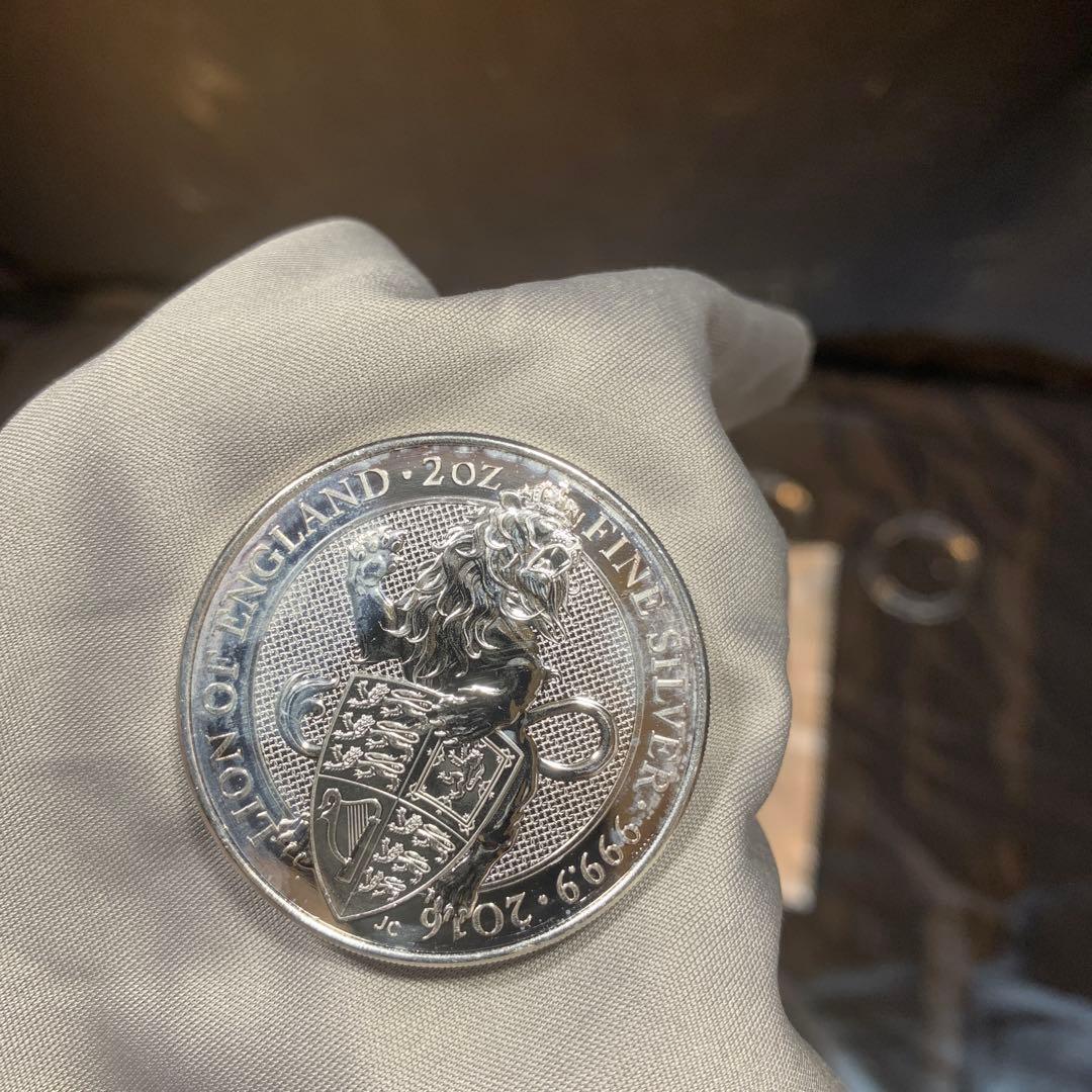 S4 純銀貨 2オンス クイーンズビースト　2016 ライオン・イングランド