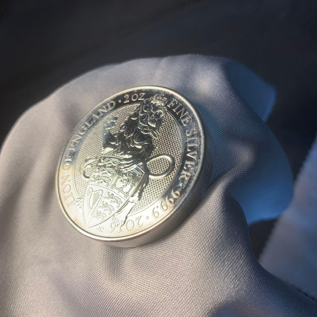 S4 純銀貨 2オンス クイーンズビースト　2016 ライオン・イングランド