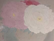 【真作】絵画　小栗正　日本画8号　牡丹　上品な彩色の花静物　箱・黄袋入　Y38