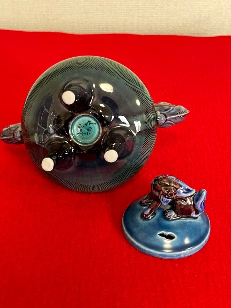 人間国宝 柳雨軒 三代 徳田八十吉(正彦銘)  彩釉 小紋香炉 管理T149