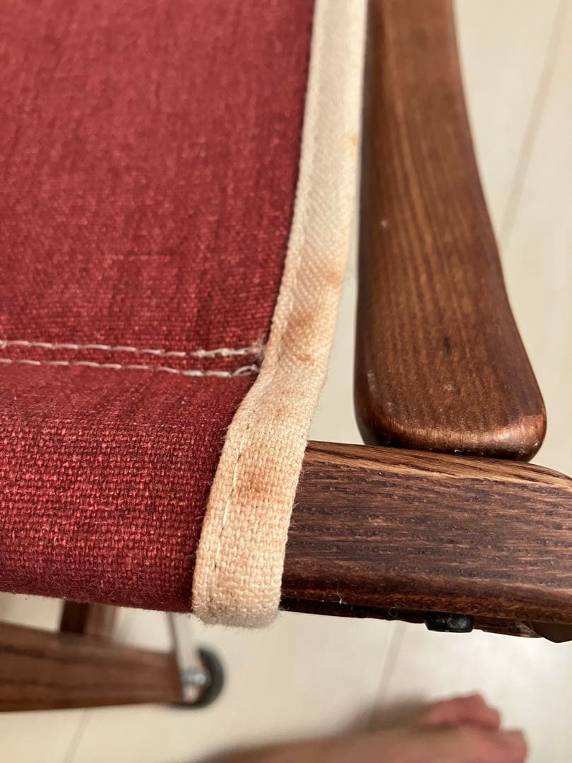 BLACK DESIGN ウッドチェアロー レッド