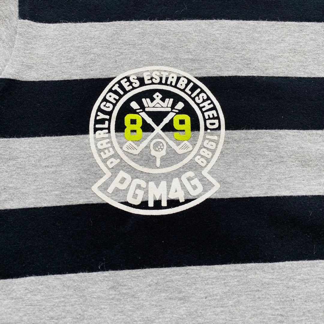 【美品】PEARLYGATES　長袖ハイネックシャツ　モックネック　ボーダー　1