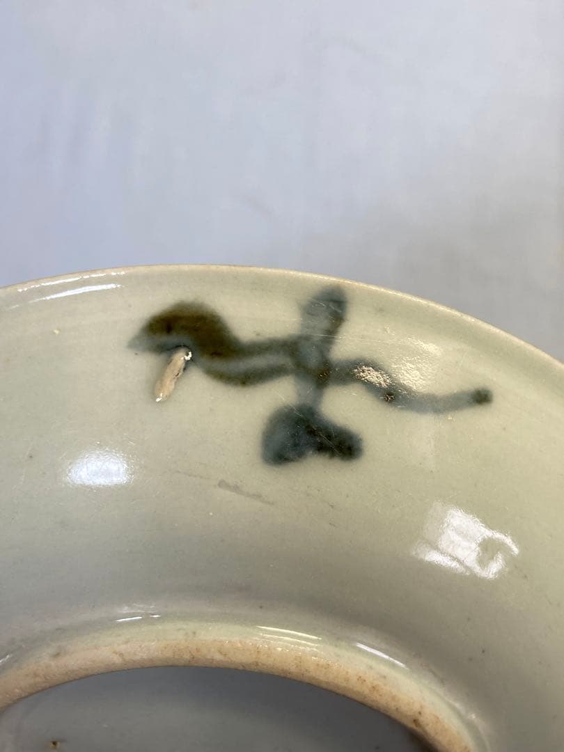 1114中国　清時代　染付花紋中皿①　送料込み1115