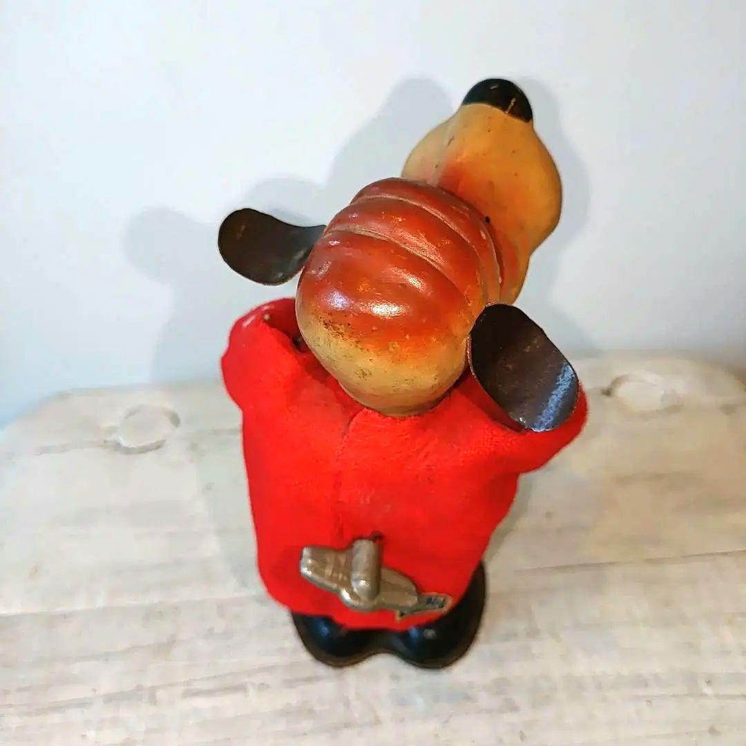ヴィンテージ ブリキゼンマイ玩具 昭和レトロブリキ玩具赤い服の犬