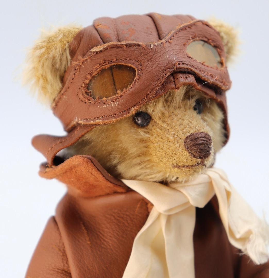 アーティストベア OLD FLYER イギリスSue Lain作 本革ジャケット