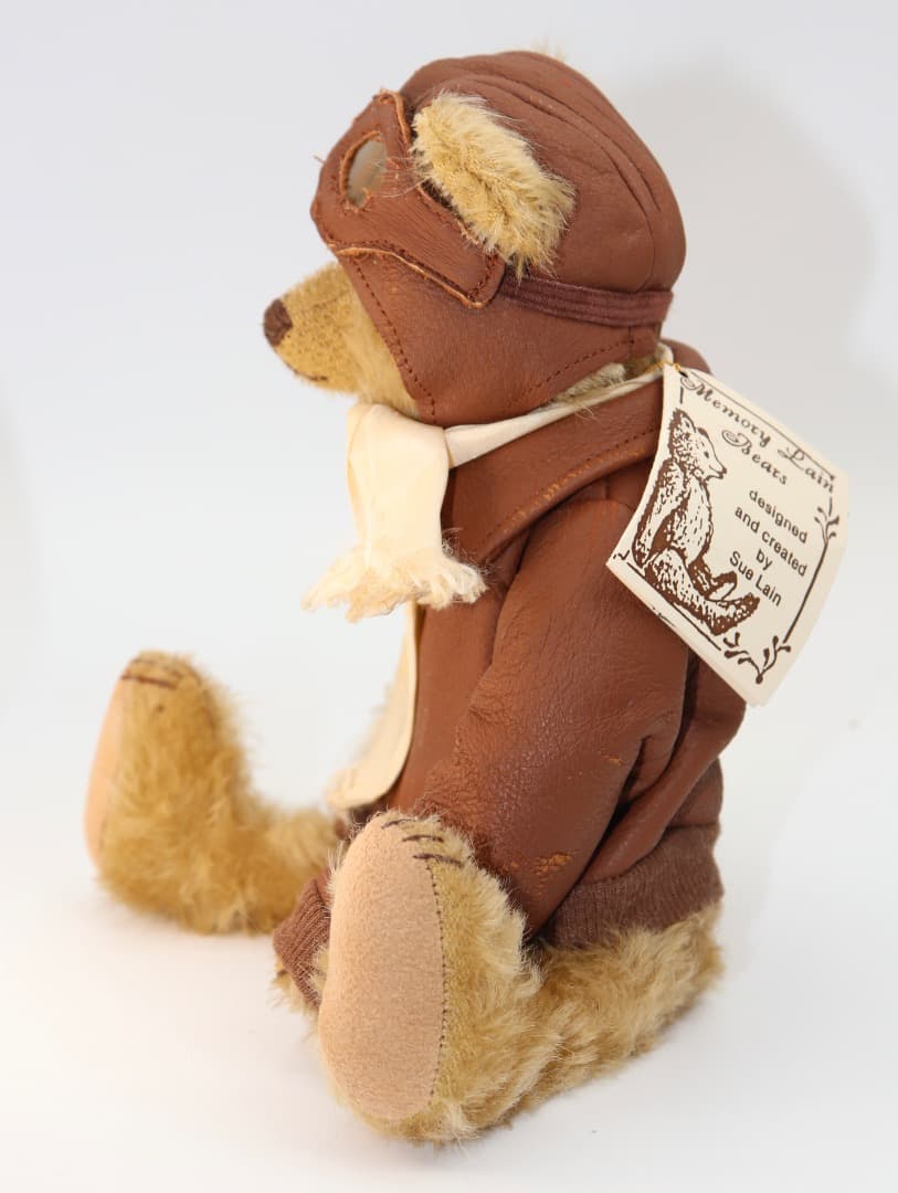 アーティストベア OLD FLYER イギリスSue Lain作 本革ジャケット