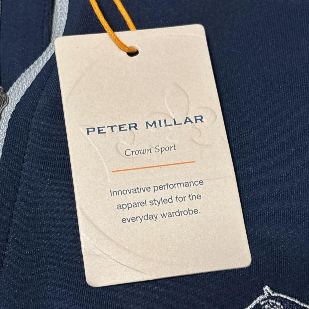 新品　PETER MILLAR 高級ゴルフライン　ハーフジップスウェット　紺　M