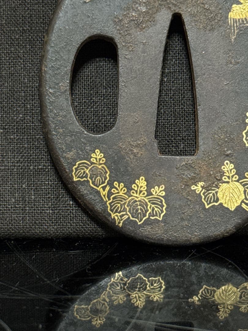 時代 古作 金銀象嵌 金象嵌 鍔 2点 武具 闘争具