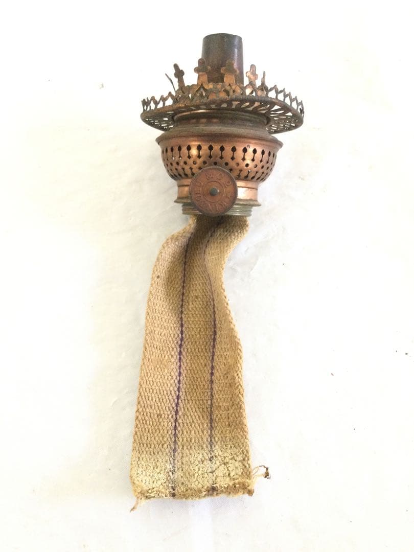 大正レトロ オイルランプ 竹筒台 座敷ランプ 丸ホヤ M