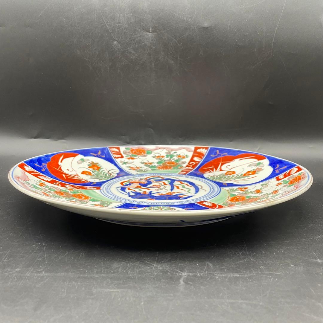 伊万里・有田焼　明治時代　色絵大皿　金彩　飾り皿　37cm