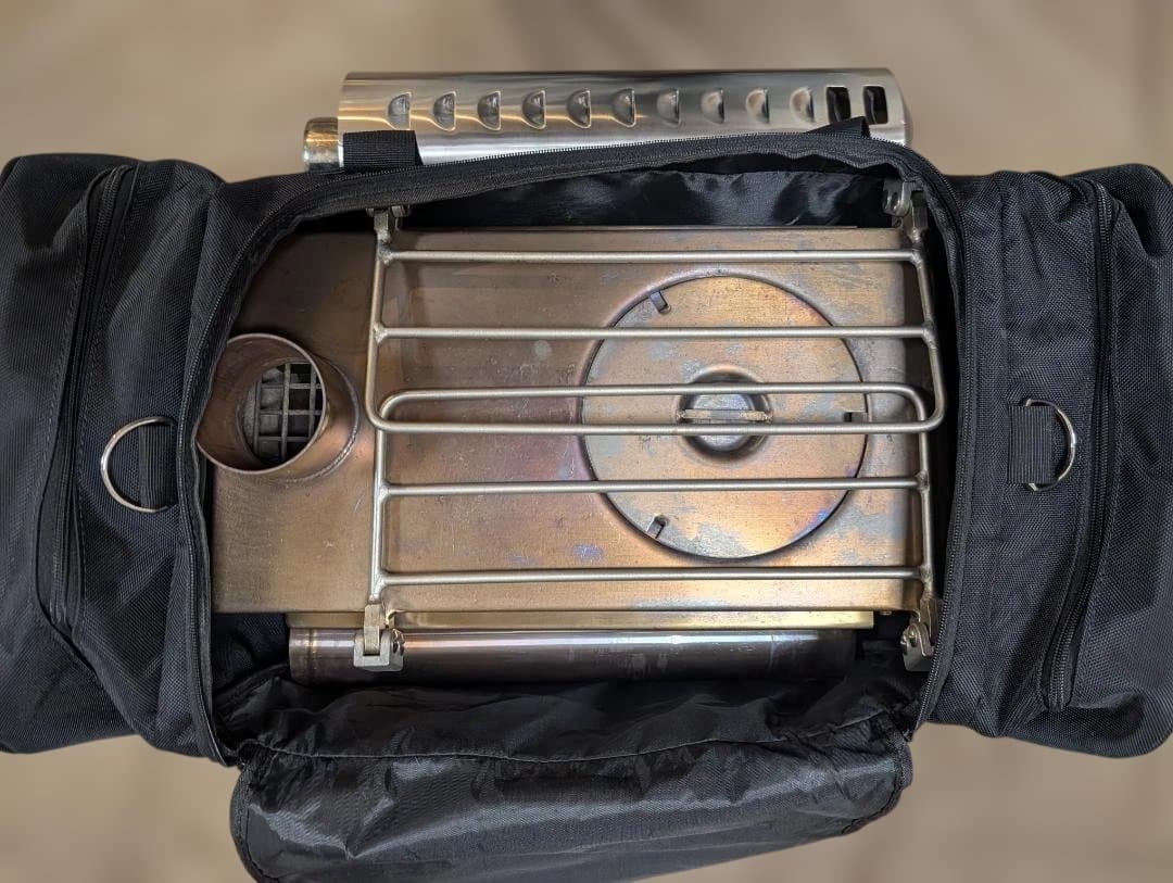 テンマクデザイン ウッドストーブサイドヴュー 旧Ｍサイズ（煙突Φ63mm）セット