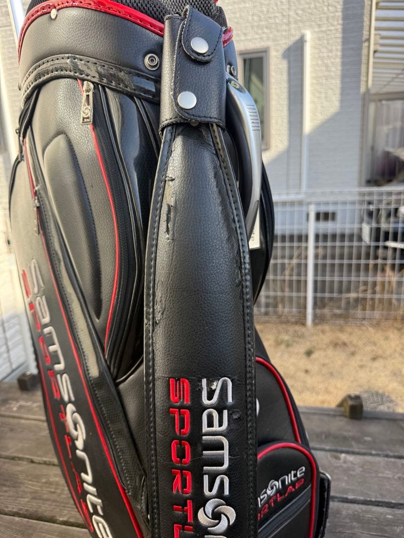 サムソナイト　キャディバッグ キャスター付 ブラック ゴルフバッグ キャリー付