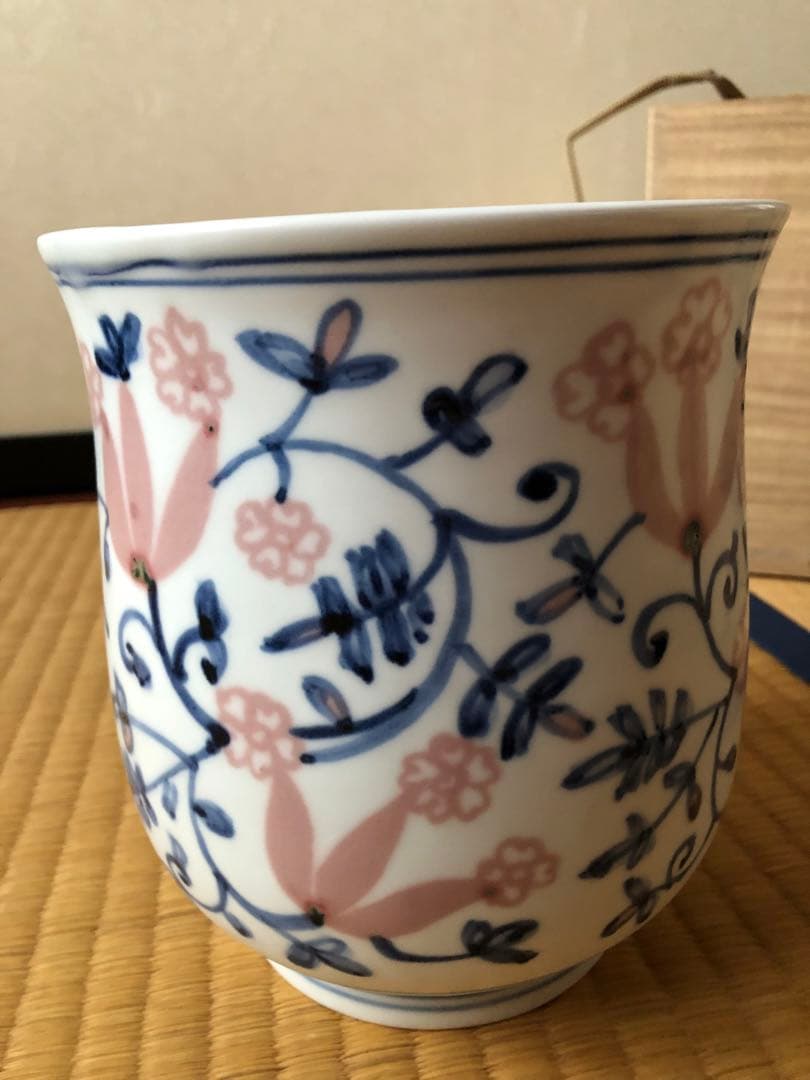 水指　青花釉裏紅　一位窯　田中一晃　氏作　共箱入