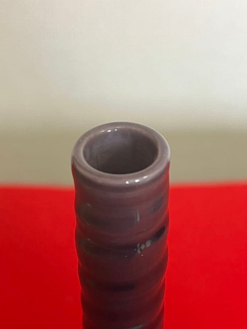 人間国宝  九谷焼  徳田八十吉（正彦銘） 彩釉 花入 T305 鶴首 花瓶