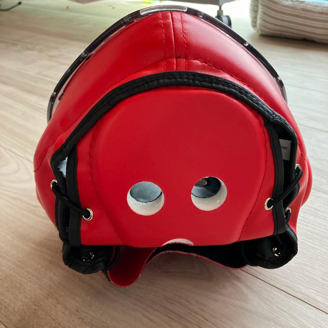 ボクシング ヘッドギア フルフェイス 赤　子供用　美品