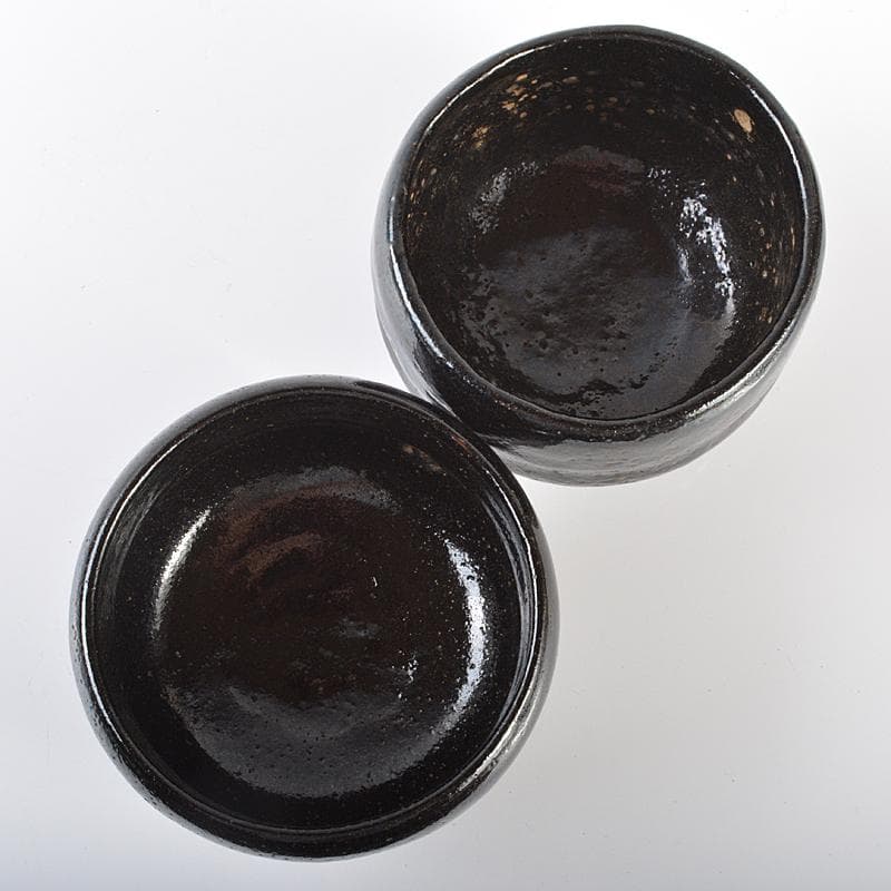 茶道具　楽吉左衛門　黒楽茶碗　2点まとめて　M　R6340