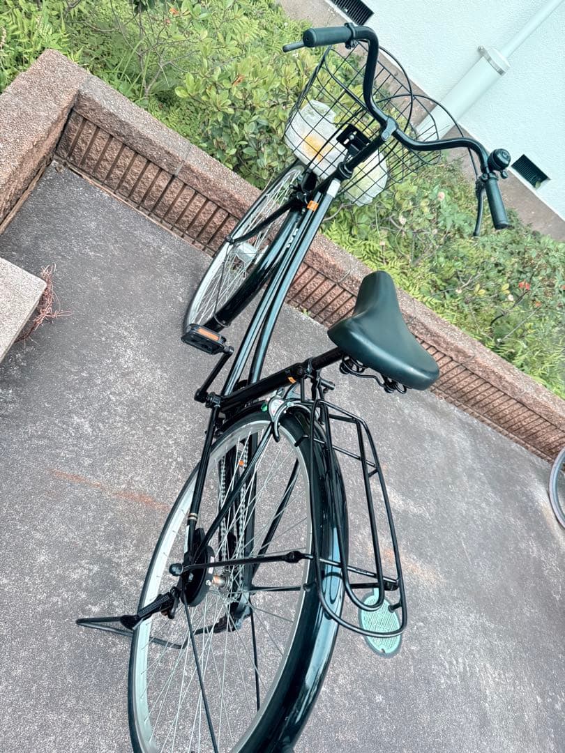 シティサイクル ブラック 前面バスケット付き