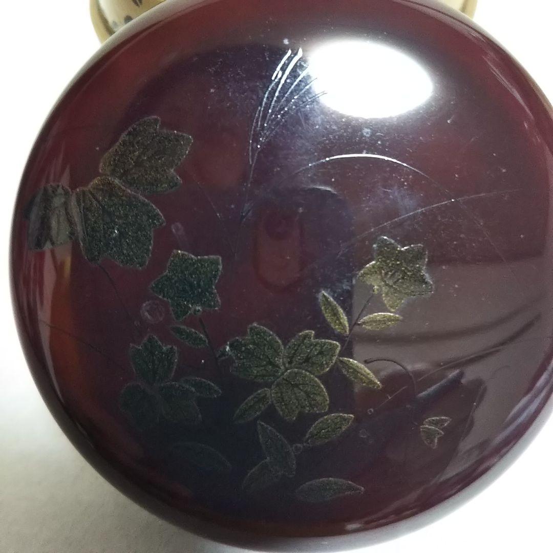 茶道具 輪島塗り 大棗溜塗 秋の夜蒔絵