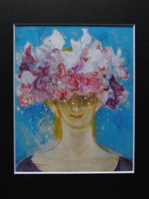 百瀬貞子、【遊】、希少な額装用画集より、新品額装付、状態良好