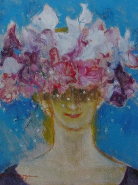 百瀬貞子、【遊】、希少な額装用画集より、新品額装付、状態良好