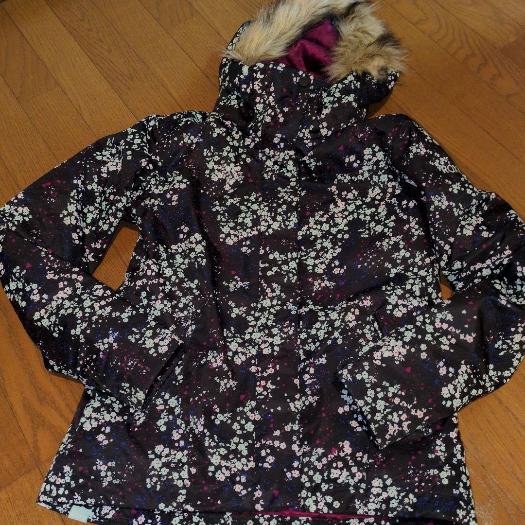 ROXY　スノボウェア　上下セット　Ｍ　小花柄　ブラック　ミントグリーン