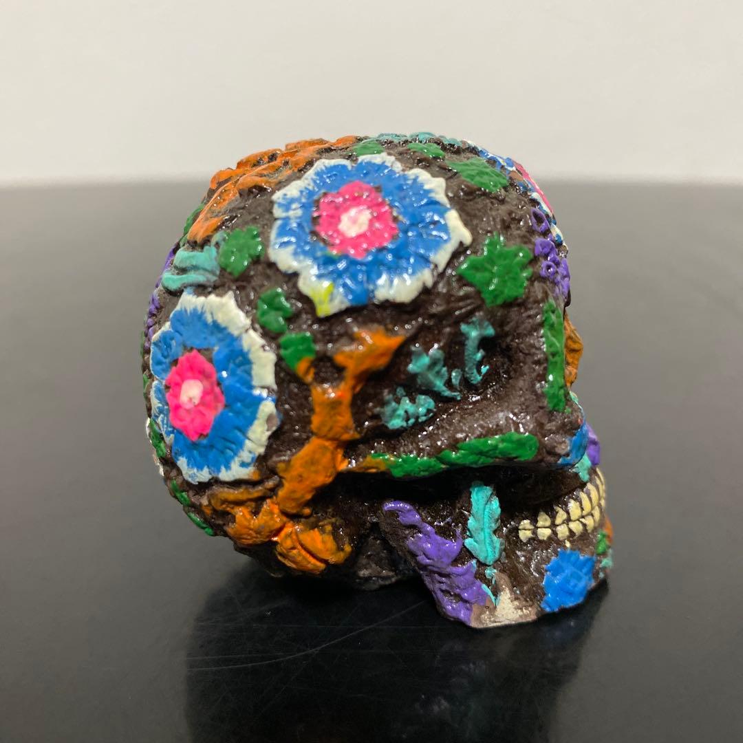 スカル ドクロ 髑髏 フィギュア ４種セット 置物 お香立て ステンレスグラス8