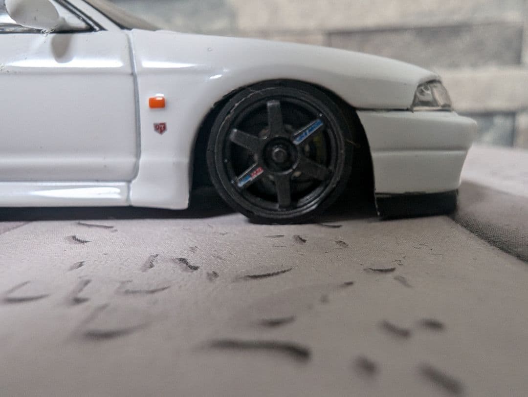 1/43 エブロ製 R33 GTR 極低超扁平カスタム　改造ミニカー