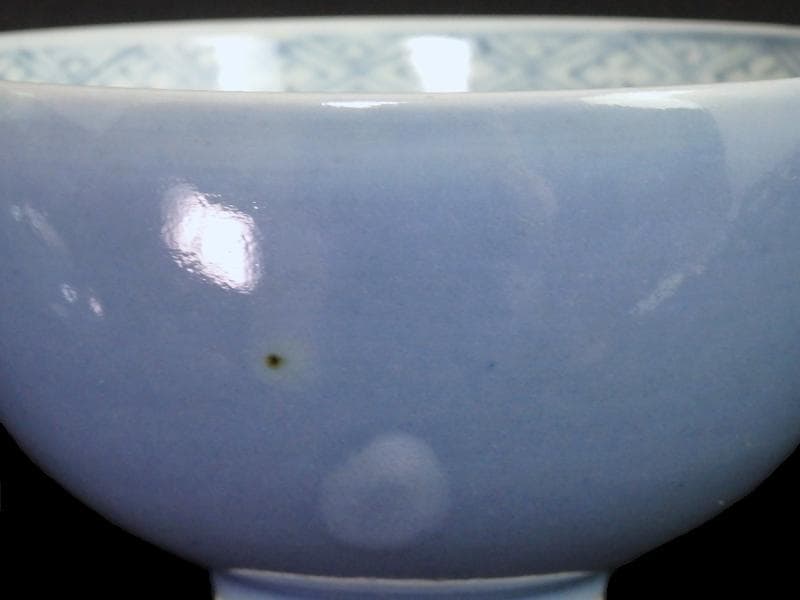 古伊万里　薄瑠璃　蓋茶碗　江戸期　E380AS-CHs