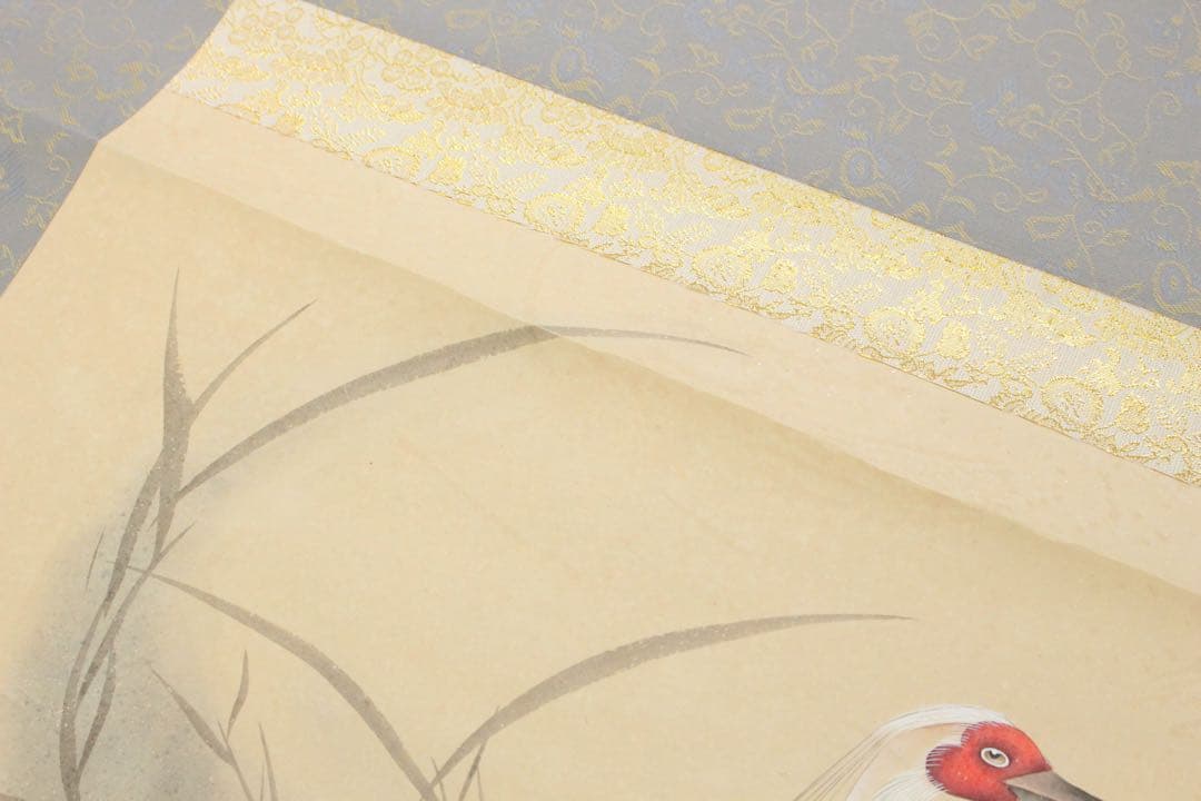 No5367 掛軸　愛新覚羅毓奮　双朱鷺図　紙本着色　唐物　中国画　送料無料