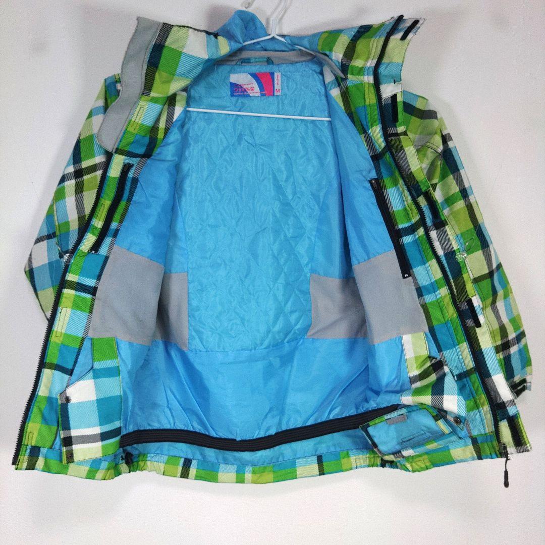 メンズ　M　スキー　スノーボードウェア　上下セット　グリーン　緑　水色　デニム柄