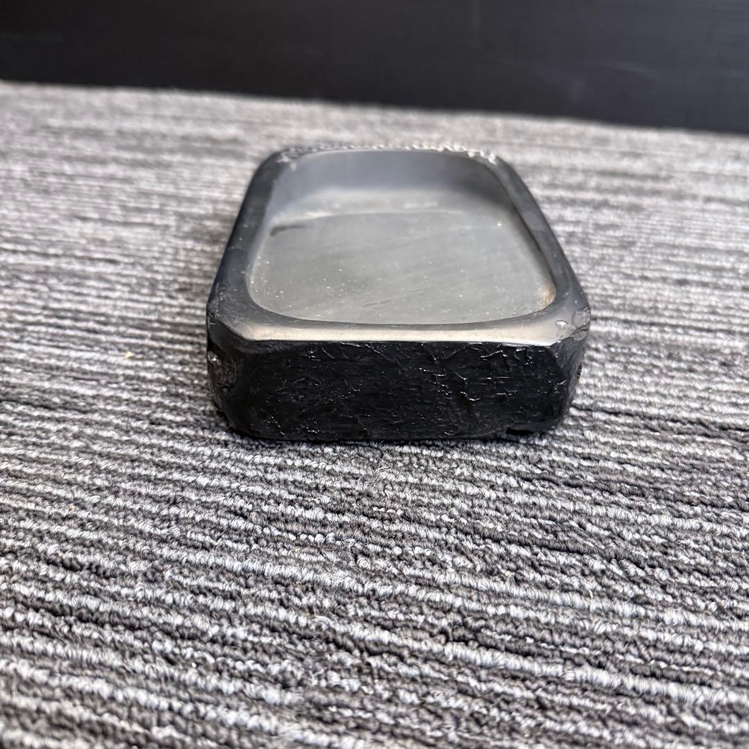 伝統工芸士 山崎勝作 天然石 雄勝硯 署名入 重厚1.6kg超 17×11×4