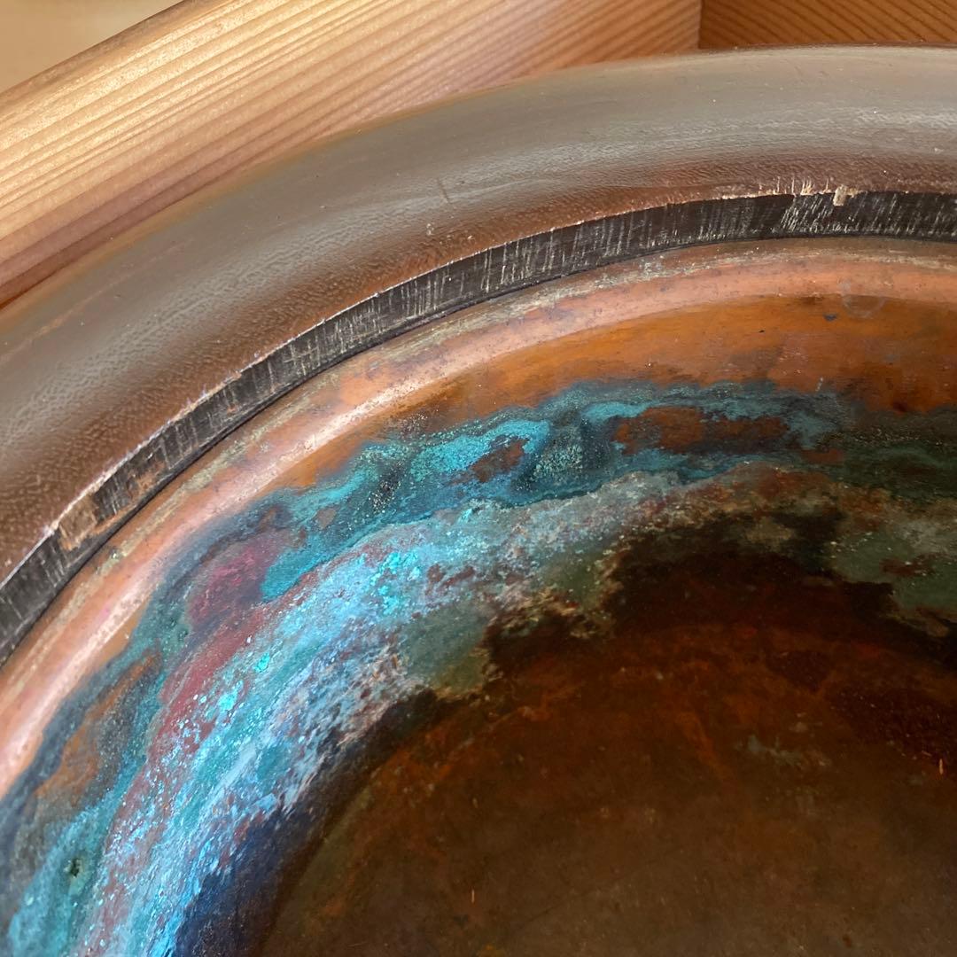 骨董　火鉢　アンティーク　あやめ蒔絵火鉢　花菖蒲　螺鈿細工　花柄　金彩　木製