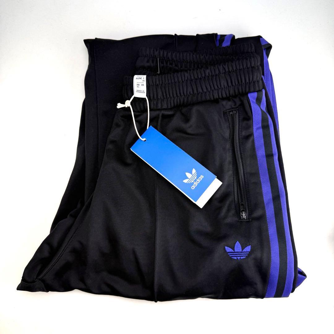 アディダス　オリジナルス　ベッケンバウアー　トラックパンツ 黒　紫　XS