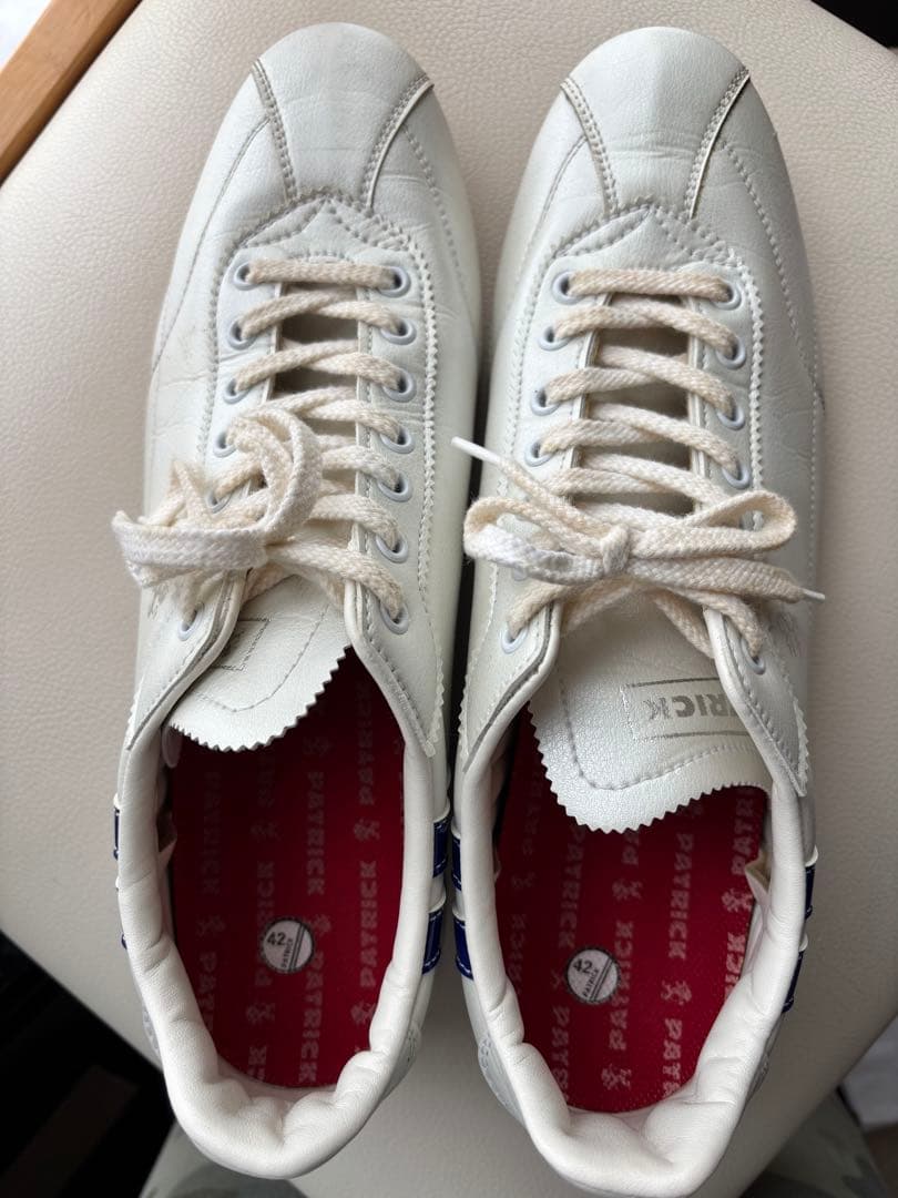 PATRICK ホワイトレザー ドライビングシューズ26.5cm