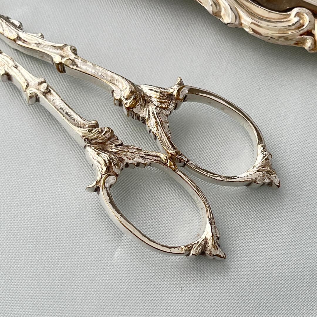 【英国】 ビクトリアンのグレープシザー/葡萄鋏【シルバープレート】