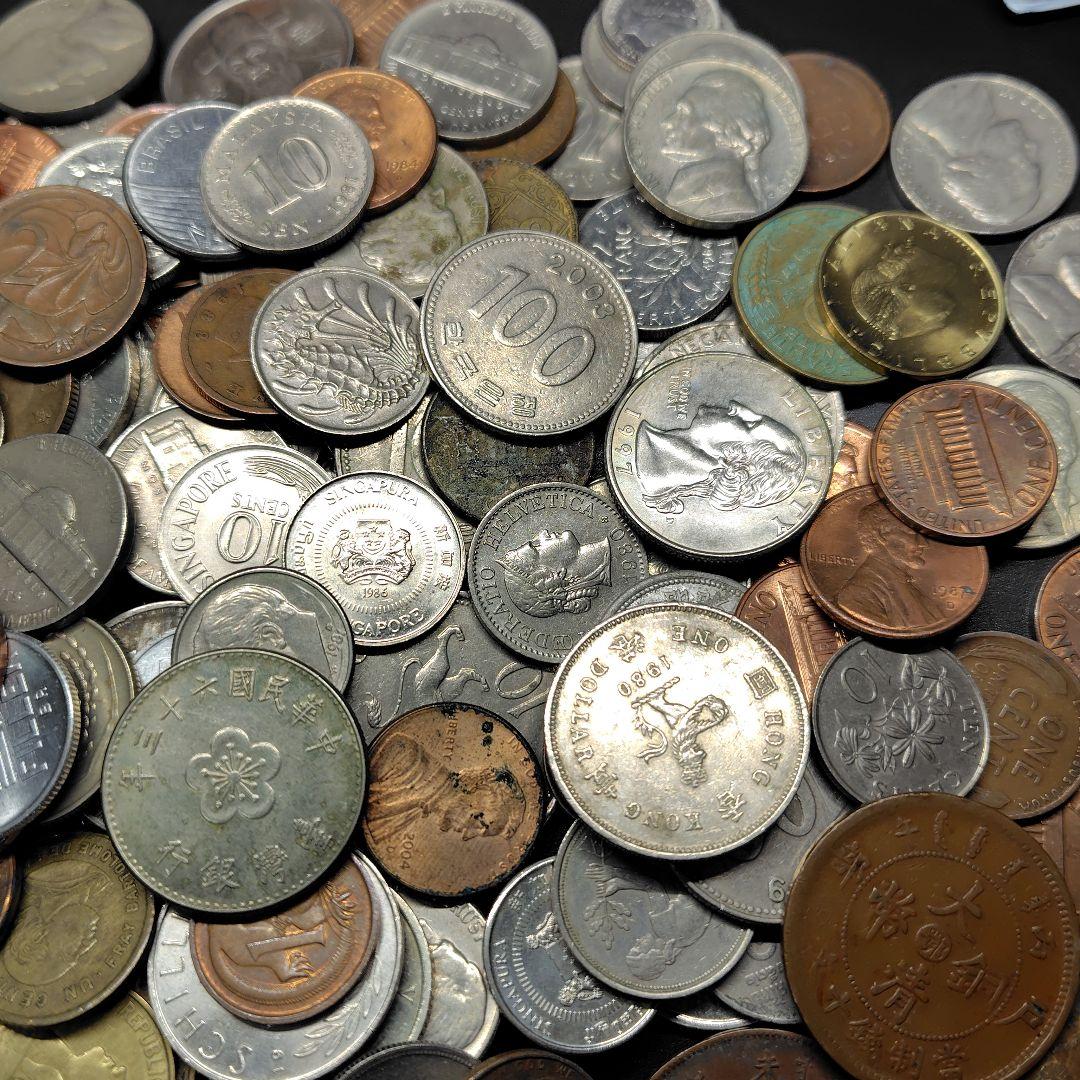 外国銭1.3kg　古銭　硬貨　アメリカ　イギリス　ロシア　マレーシア