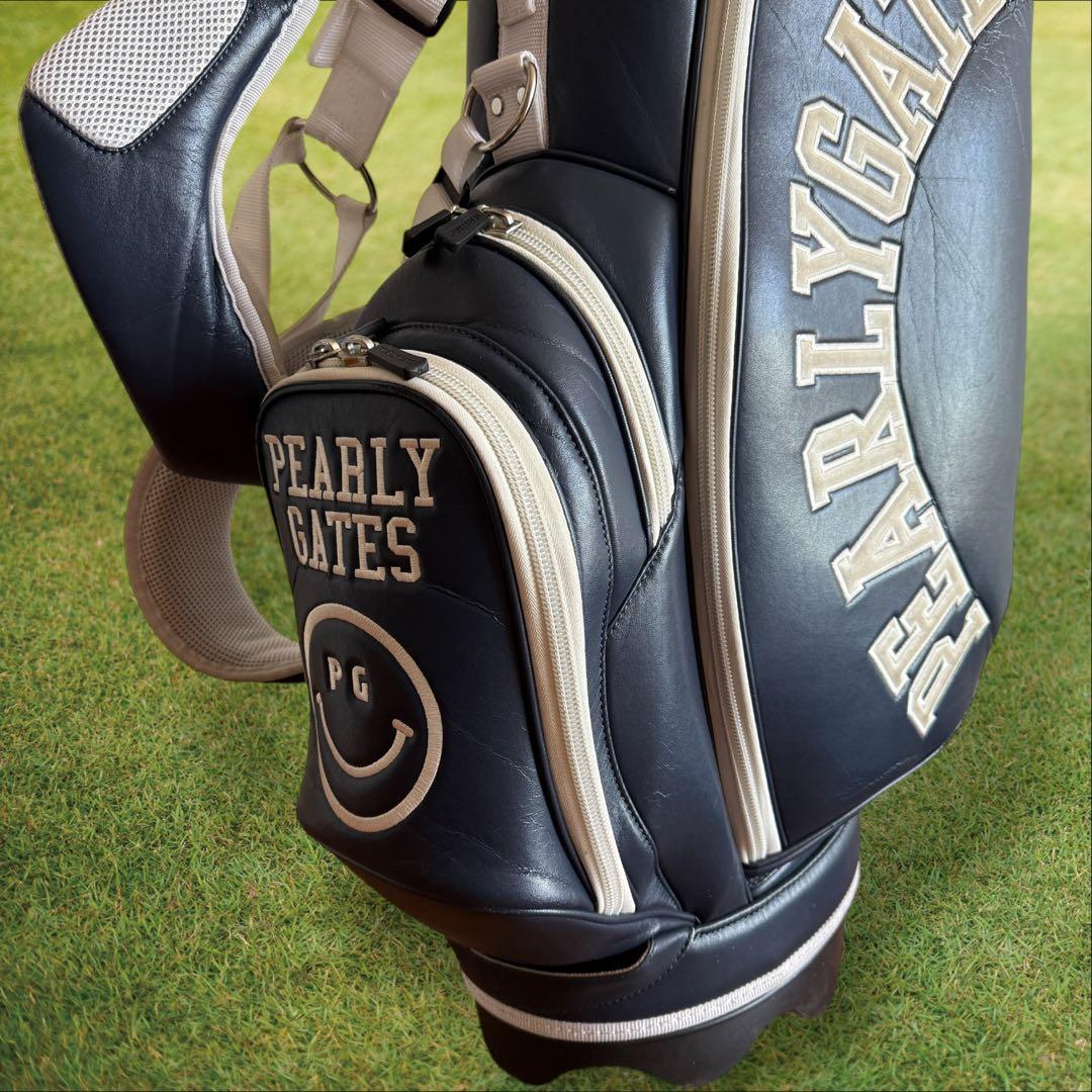 パーリーゲイツ　キャディバッグ　ショルダー式　スタンド式　軽量　紺　ネイビー