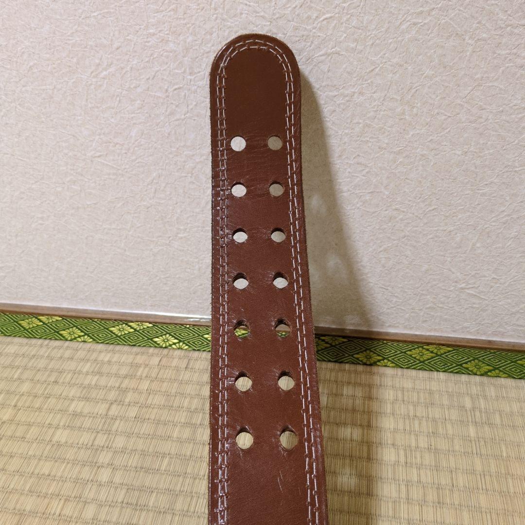 GOLD'S GYM トレーニングパワーレザーベルト 【G3324】茶　Lサイズ