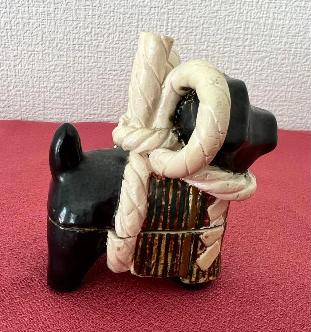 後楽園 残夢軒 御庭焼 三代窯元: 坡石 干支 戌香合 箱付き 茶道具 縁起物