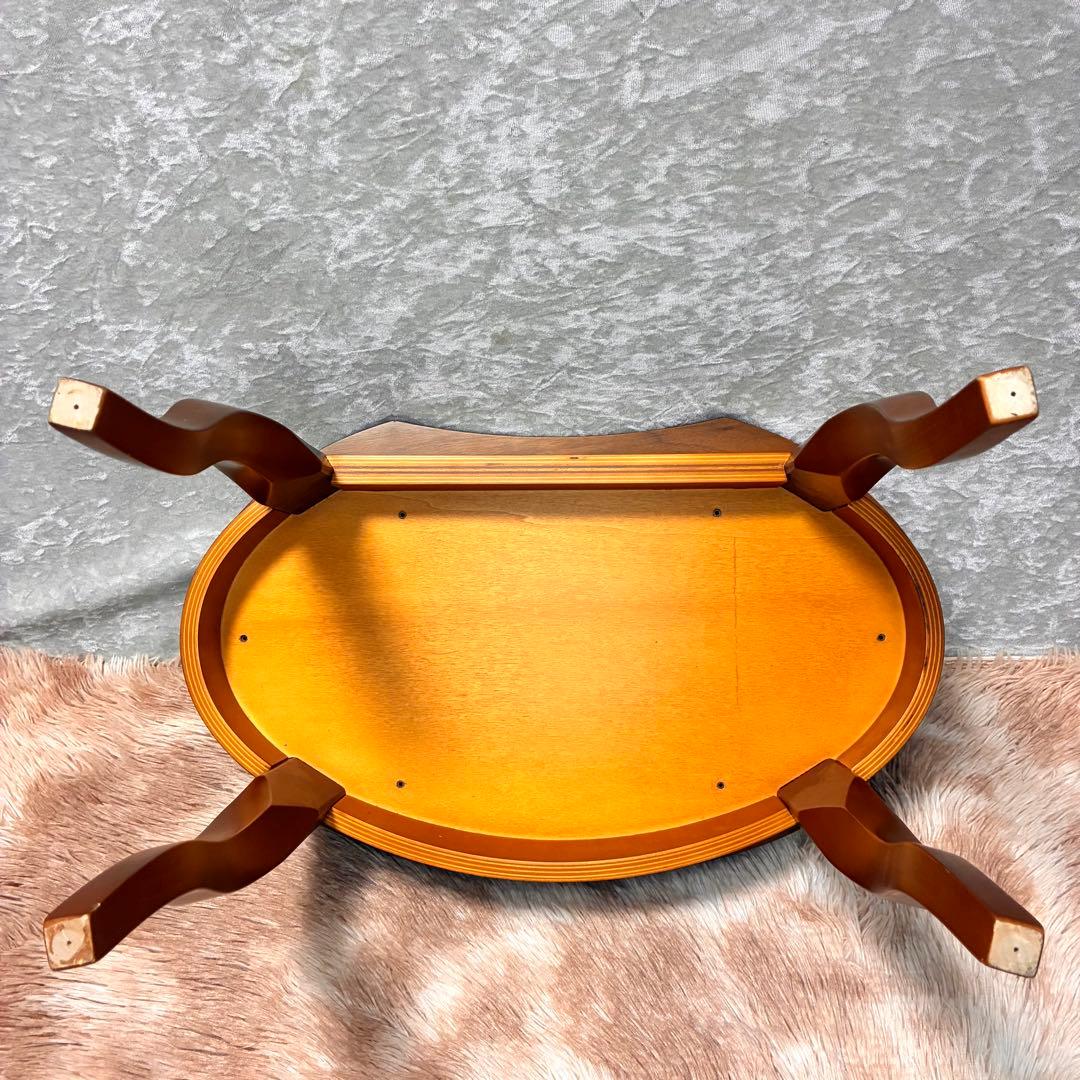 イタリア製 アンティーク調 象嵌風 サイドテーブル コーヒーテーブル ネコ脚