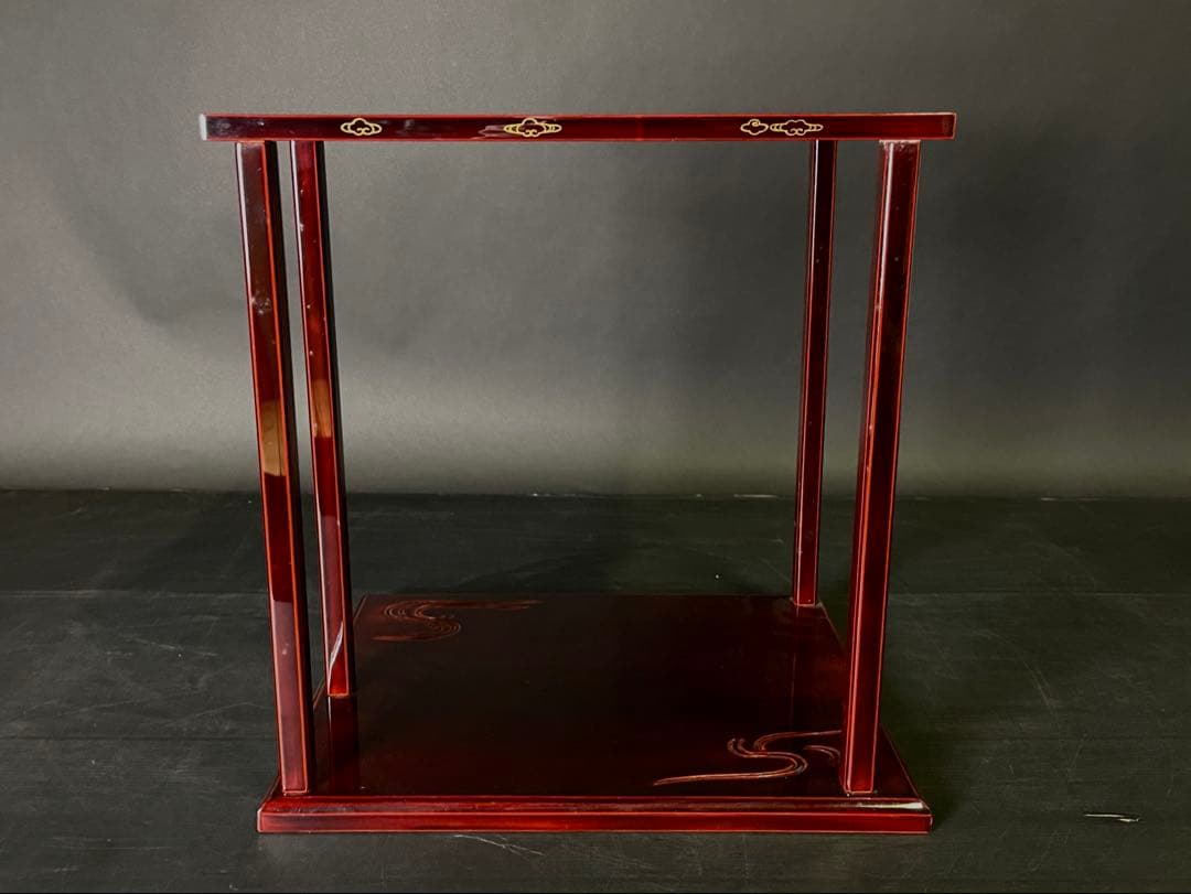 「母」 輪島塗 鵬雲斎好 山雲棚 宗芳作 共箱 茶道具 （114あ①）